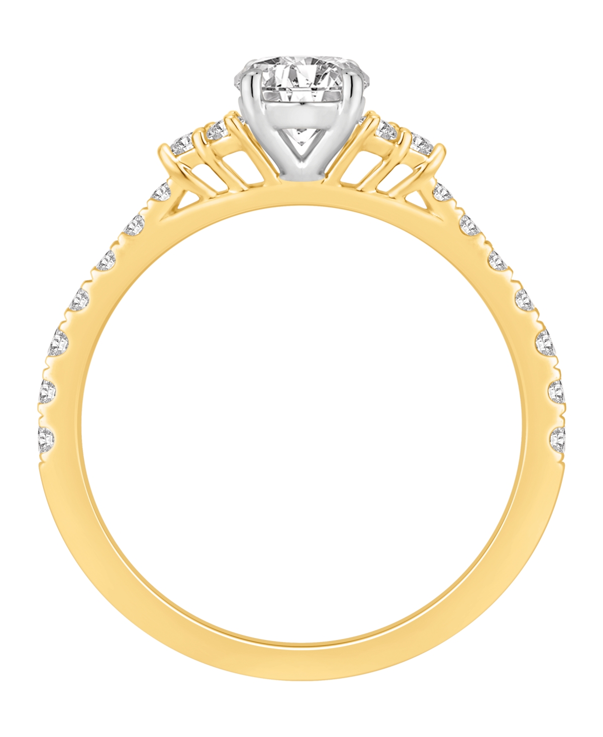 Macy's Diamond Accent Engagement Ring (1 Ct. T.w.) In 14k Two-tone Gold In Gold