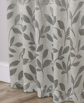 Leaves Modern Bohemian Back Tab Blackout Curtain Set, 52"x 96"