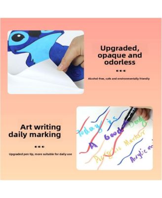 36 Colors Acrylic Paint Markers, Dual Tip with Fine Tip and Brush Tip Pens for Stone, Wood, Ceramic, Metal, Glass, Rock Painting, DIY Crafts