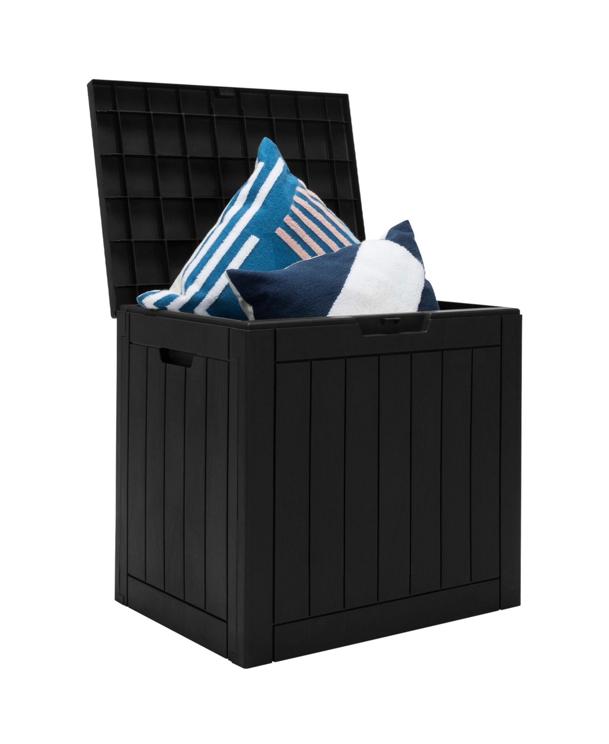 Sugift 30 Gallon Deck Box Storage Container Seating Tools-Black