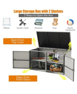 88 Gallon Garden Patio Rattan Storage Container Box