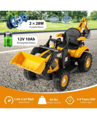 4-in-1 Kids Ride On Tractor 12V Excavator Bulldozer With Remote Control