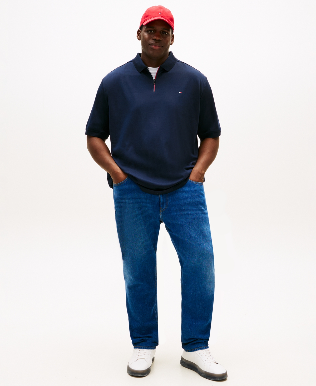Tommy Hilfiger Men's Big & Tall Zippered Polo Shirt