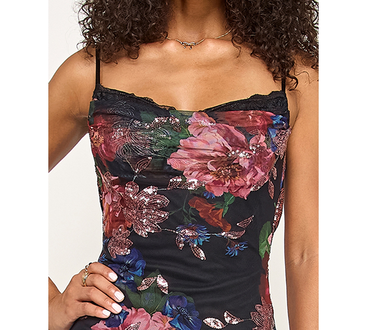 Katia Rae Women's Sequined Sweetheart Neck Dress