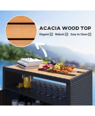 Wicker Outdoor Storage Cabinet, Rat Buffet Sideboard,