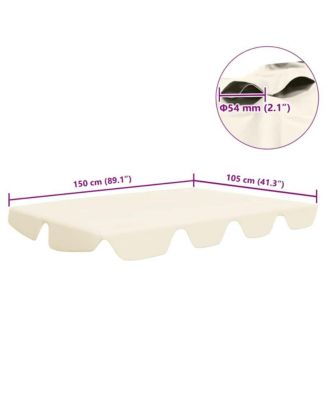 Replacement Canopy for Garden Swing Cream 59.1"/51.2"x41.3"/27.6"