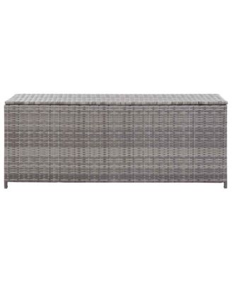 Patio Storage Box Gray 59.1"x19.7"x23.6" Poly Rattan