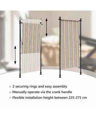 Outdoor Roller Blind Yellow and White 39.4"x106.3" Fabric&Steel