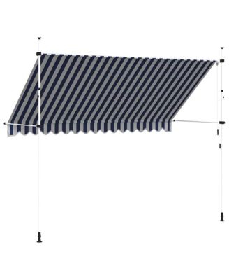 Retractable Awning Blue and white stripes