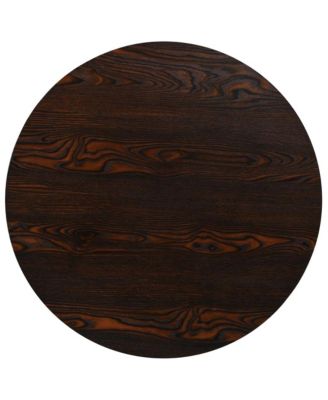 Dining Table Dark Ash MDF, Steel 31.5 in Diameter Simple