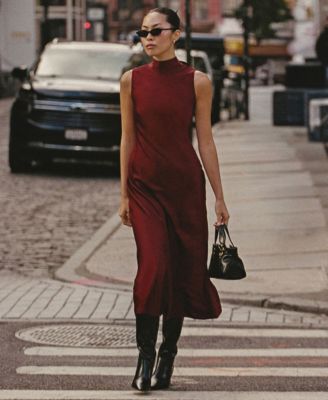 Women's Ennis Satin Sleeveless Bow Midi Dress