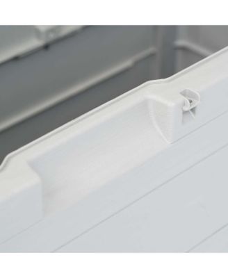 Storage Box Light grey Plastic with wood texture Medium