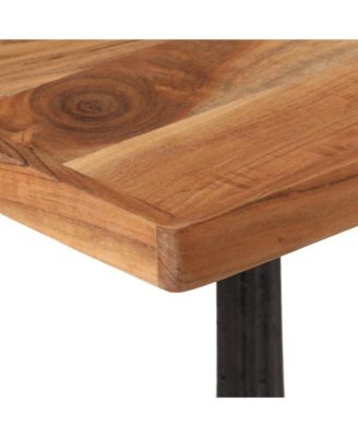 Bistro Table Natural wood and black Solid acacia wood and cast iron