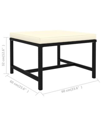 Garden Sofa Set Black and Cream White