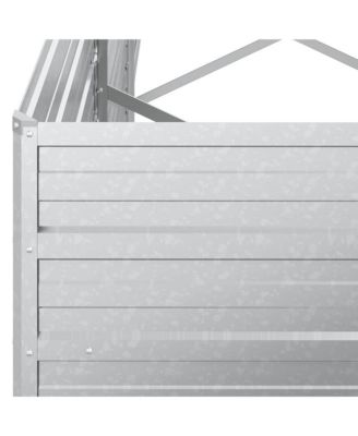 Garden Raised Bed 126"x31.5"x17.7" Galvanized Steel Silver