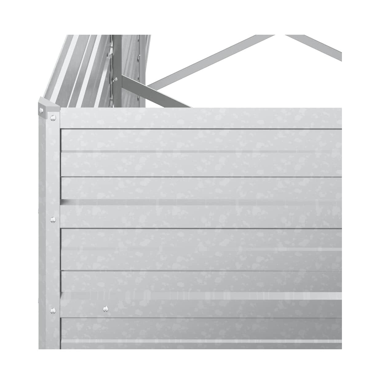 Garden Raised Bed 126"x31.5"x17.7" Galvanized Steel Silver