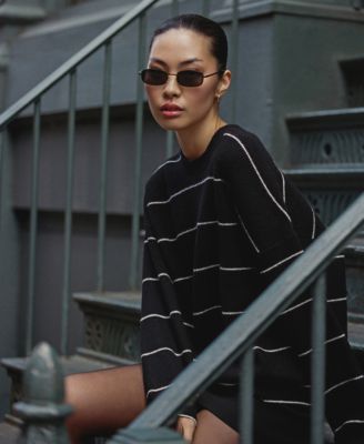 Women's Striped Long-Sleeve Sweater