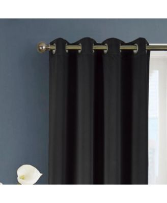 Anchorage Blackout Single Grommet Curtain Panel Pair - 54"x63", Black