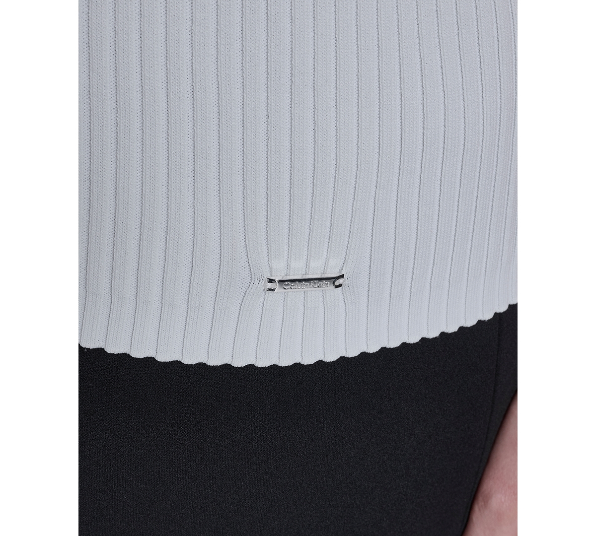 Calvin Klein Plus Size Collared Short-sleeve Sweater In White