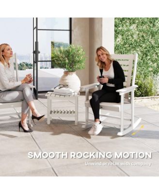 2 Outdoor Rocking Chairs, HDPE High Back Patio Rockers