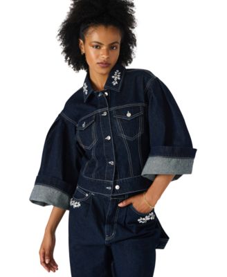 Steve Madden - Women's Dorothy Bejeweled 3/4-Sleeve Jacket