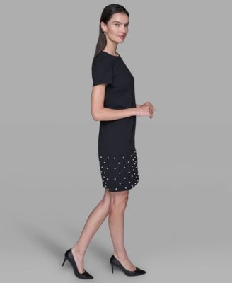 Womens Scuba Crepe Sheath Dress