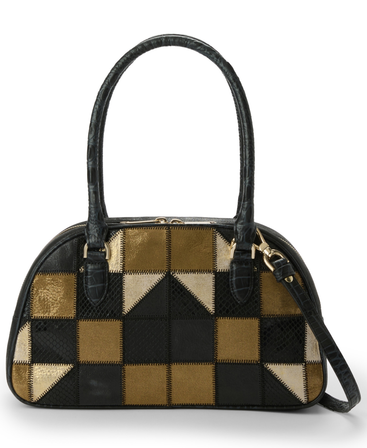 Brahmin Angie Croc-embossed Leather Satchel Bag In Multi
