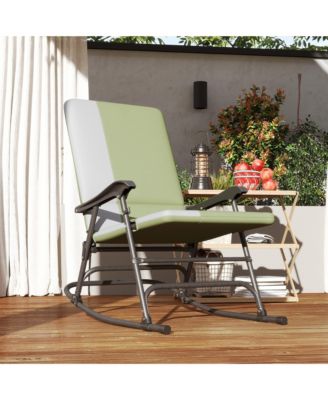 Outdoor Rocking Chairs Set of 2, Folding Outdoor Rocker Set,