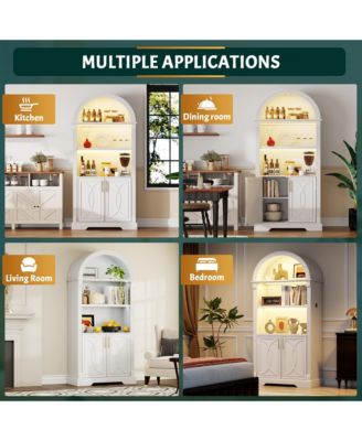 Arched Cabinet with 3-Color LED & Motion Sensor