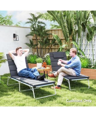 2pcs Olefin Chaise Lounge Chair Cushion, 80" x 26",