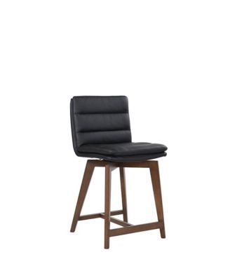 Castor Genuine Leather Bar Chair, Gray