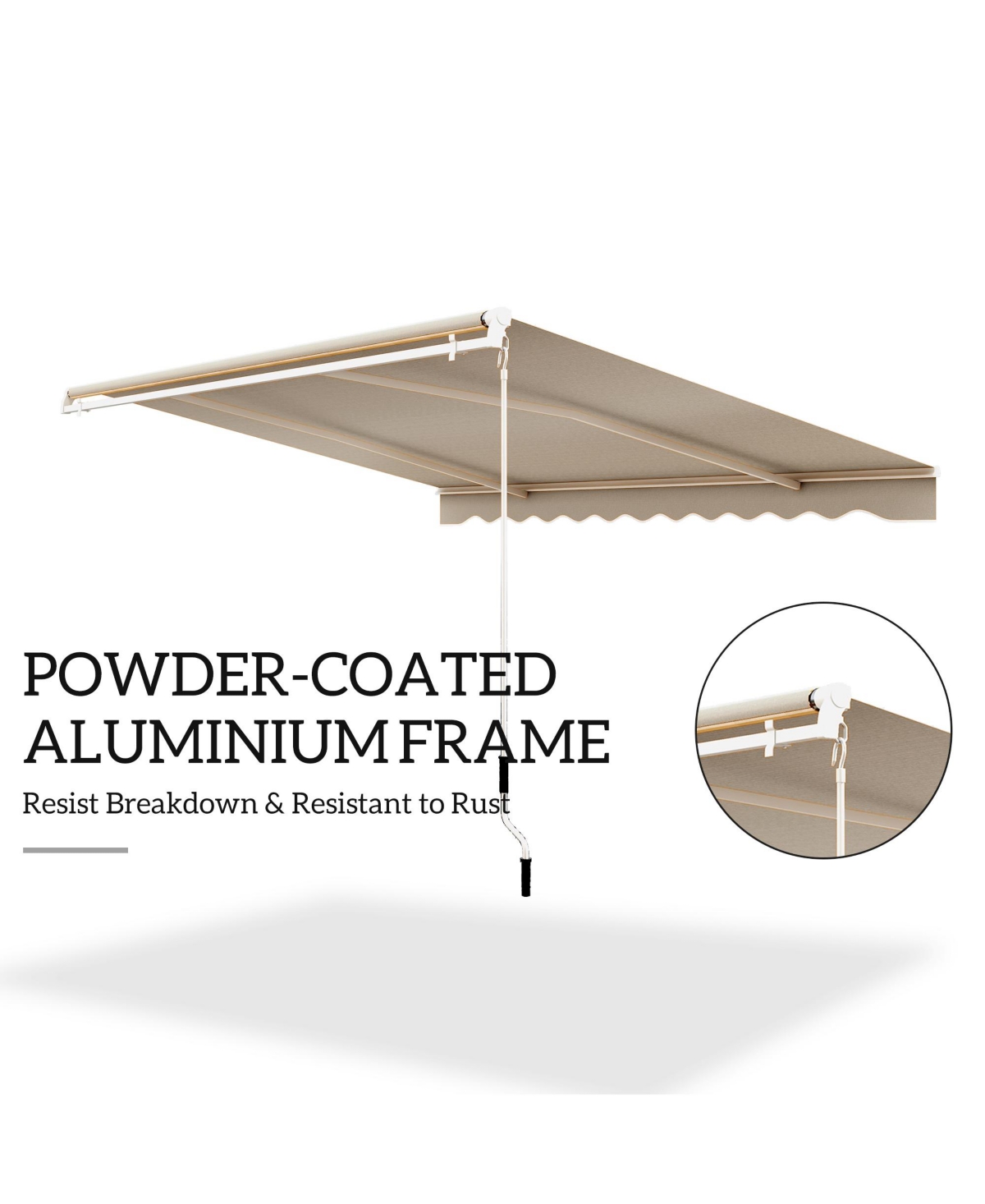 Outsunny 13' x 8' Manual Retractable Awning Sunshade Shelter