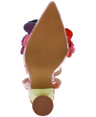 Women's Chelsie Butterfly Floral Ankle Strap Pumps