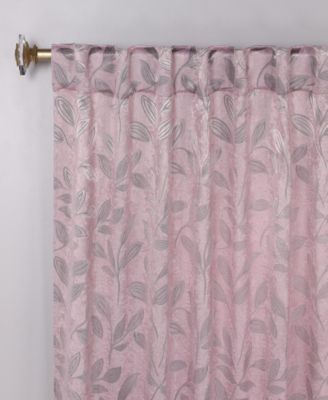 Leaves Modern Bohemian Back Tab Blackout Curtain Set, 52"x 63"