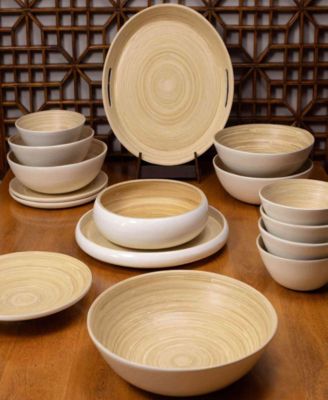 Lexa Collection 2 piece 12 inch Bamboo Salad Bowl Set