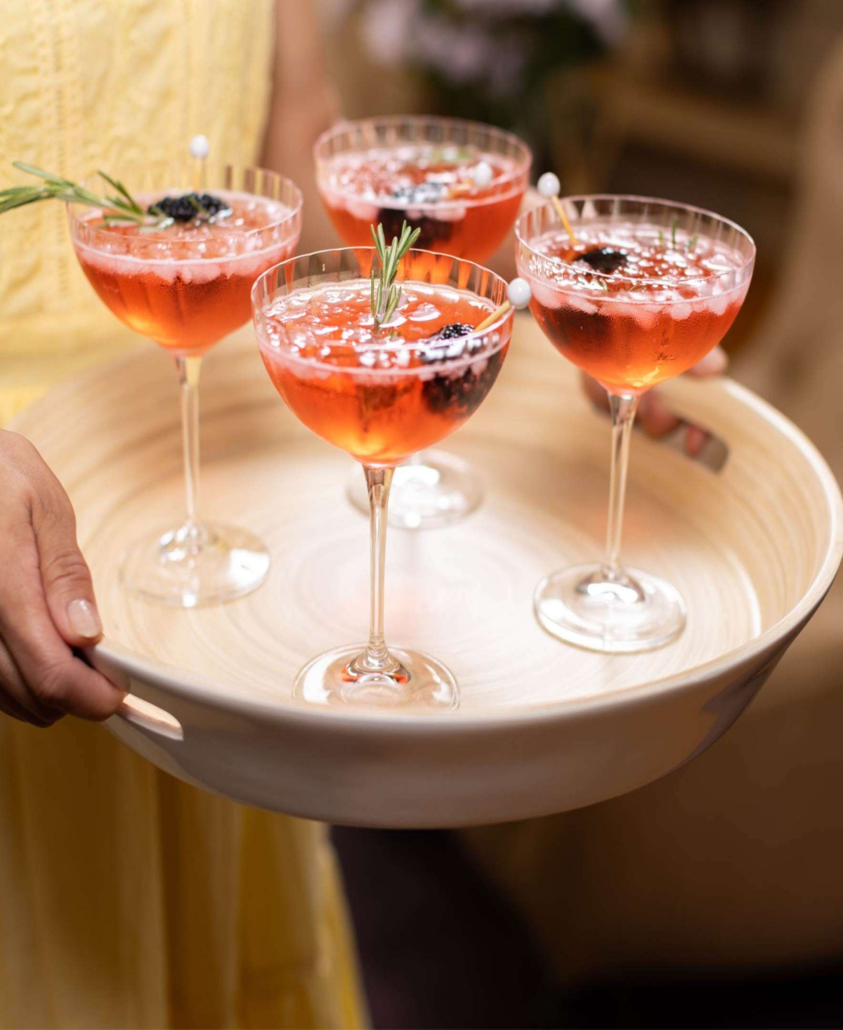 Joyce Chen Lexa Collection 16" Serving Tray In White