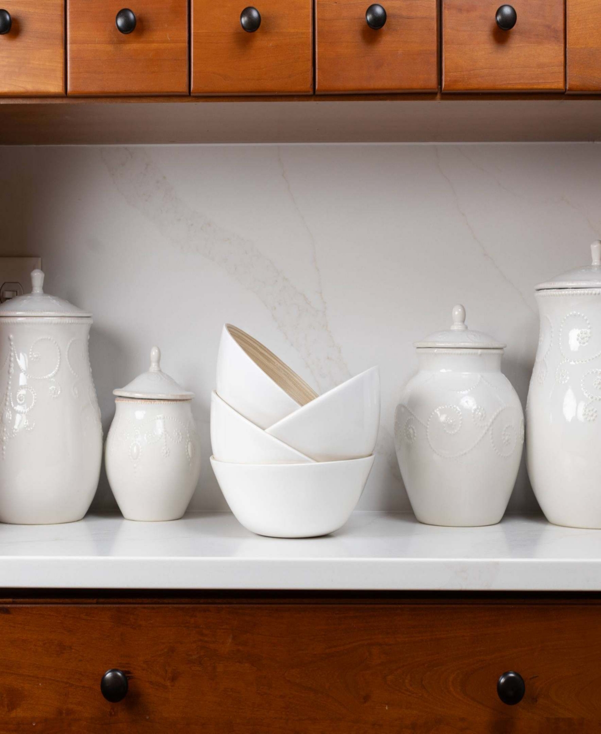 Joyce Chen Lexa Collection 4-pc. Salad Bowl Set In White