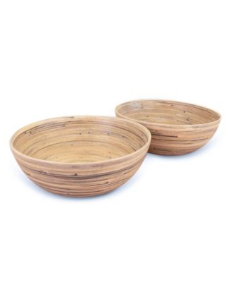 Lexa Collection 2 piece 12 inch Bamboo Salad Bowl Set