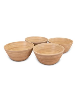 Lexa Collection 4 piece 8 inch Bamboo Salad Bowl Set