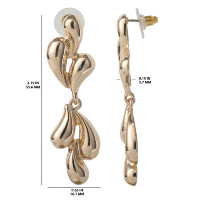 BCBG Generation Sculptural Heart Drop Earrings