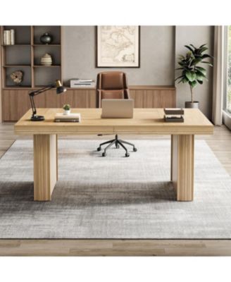 63" Gaming Desk, Executive Desk, Large Office Computer Desk with Heavy-Duty Legs and Thickened Desktop