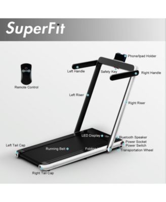 2.25HP 2 in 1 Folding Treadmill with APP Speaker Remote Control