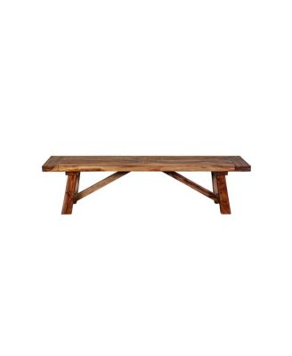 Kalispell Solid Sheesham Wood Dining Bench, Brown