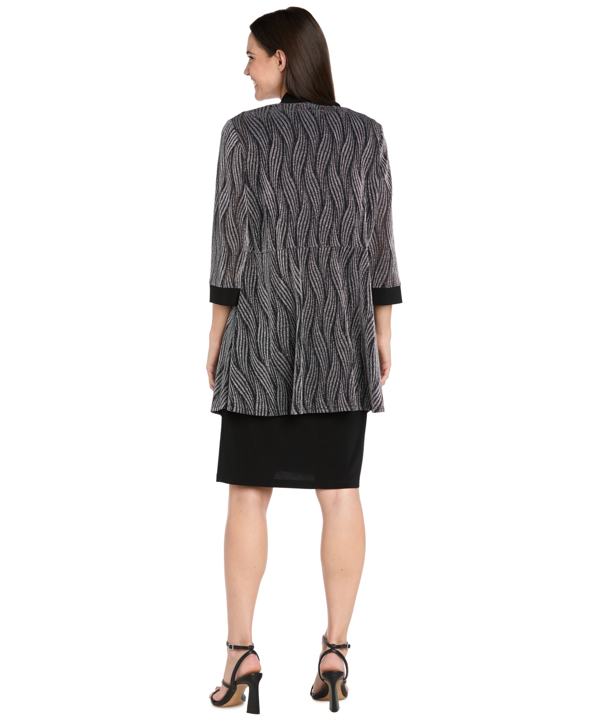 R & M Richards Petite Cocktail Jacket Dress With Detachable Necklace In Black