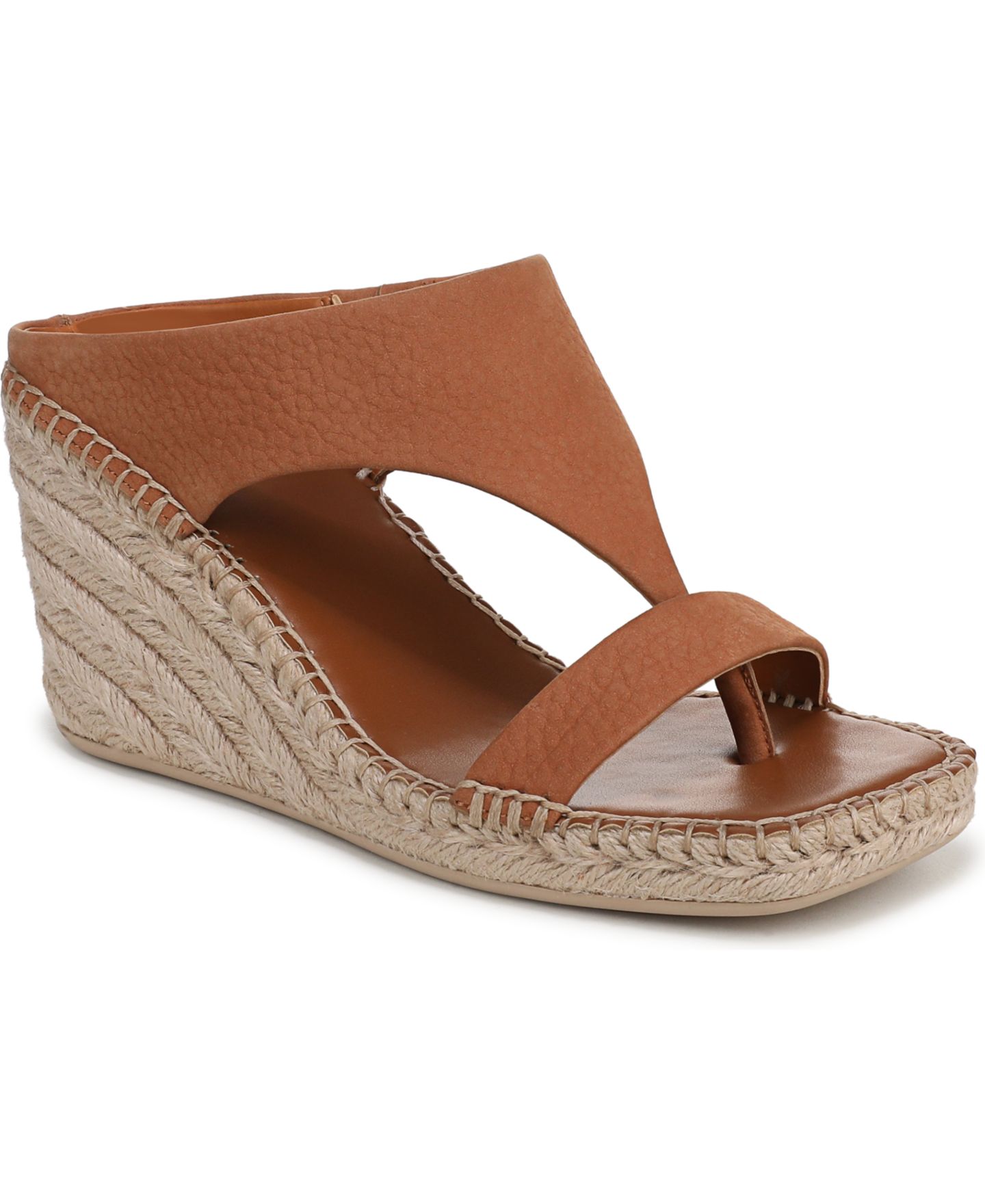 Женские сандалии Franco Sarto Farren Square Toe Espadrille, цвет: Карамельный коричневый кожаный — фото 1