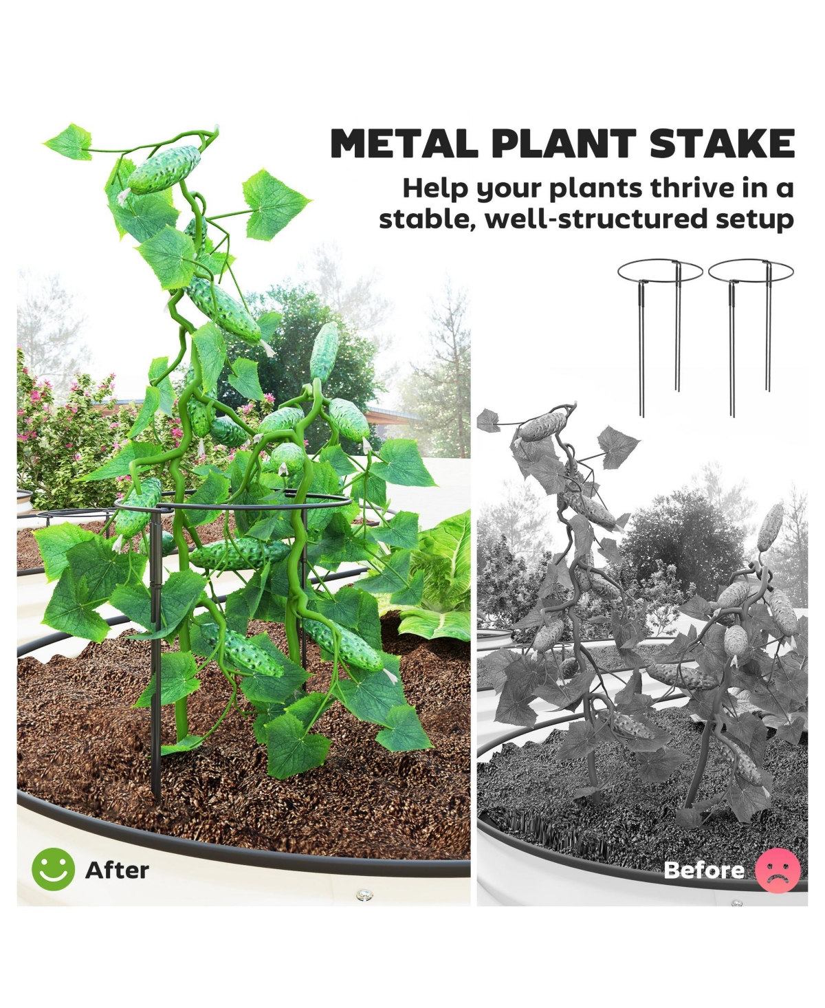 Outsunny 2PCS Raised Garden Bed, Beds for Gardening,