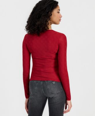 Women's Elleona Jacquard Square-Neck Top