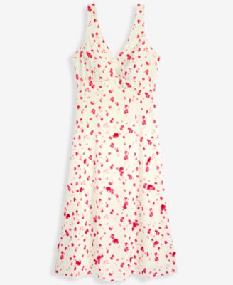 Women's Soft Petal Print Embellished Slip Dress