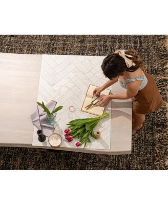 Duo Board - 30x40" Double Sided Surface Board, Zigzag Marble White/Zigzag Marble Black