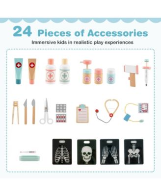 Wooden Doctor Playset with Stethoscope for Toddlers over 3 Years Old